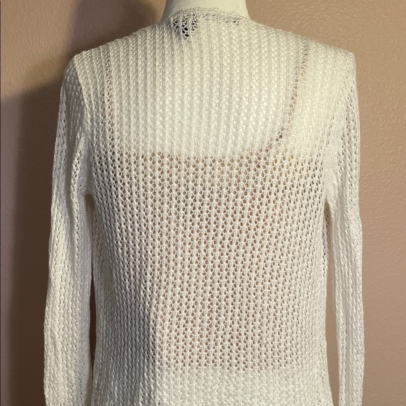 Liz Claiborne White Open-Knit Cardigan - Picture 3 of 4